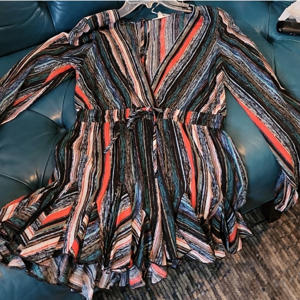 Luxxel Striped Ruffle Romper - Picture 2 of 11